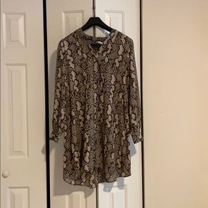 H&M Snake print button down shirt dress